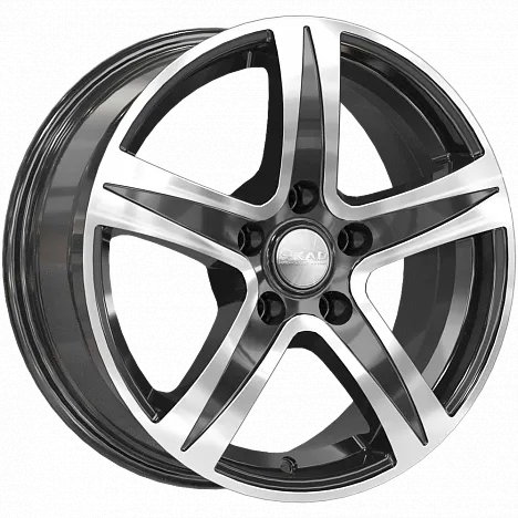 Литой диск SKAD Sakura-mb 6.5x15 5x114.3 DIA67.1  ET35  алмаз / Чёрный с алмазной проточкой